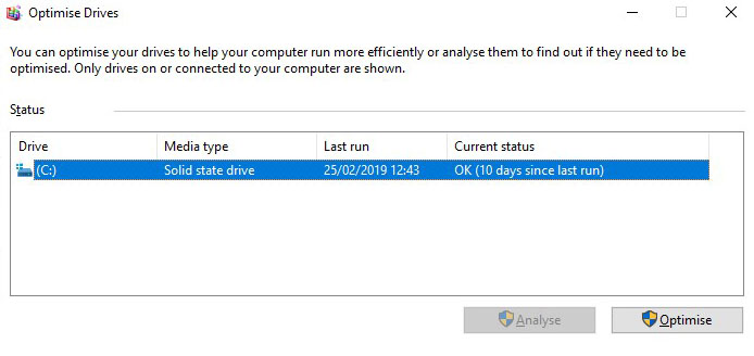 Disk Optimisation