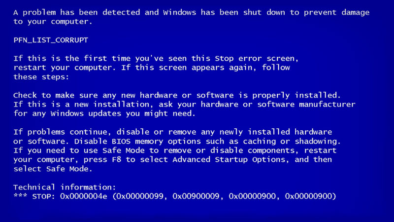 BSoD in Windows 7 and older Windows