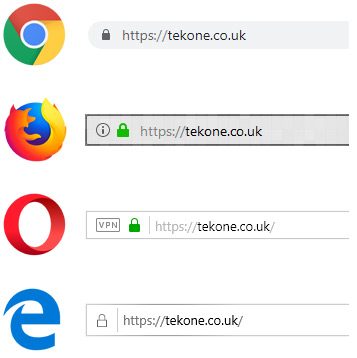 Lock symbol in browser address bars